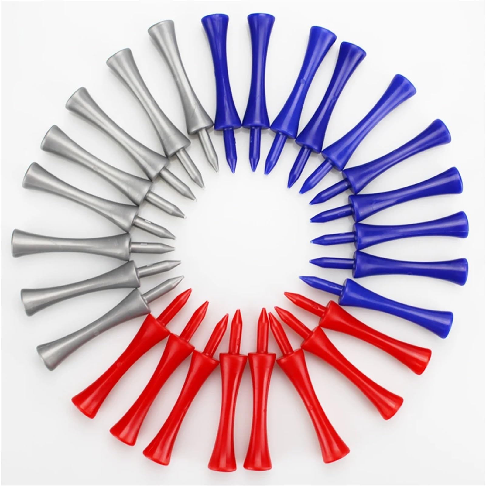 Golf Tee 50 Pcs Kunststoff Golf Tee Golf Tees Bunte for Alle Über Große Fahrer Hybriden Längere Distanz FüR Einen Idealen Abschlag