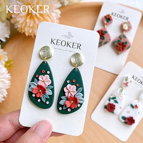 Miniatura 7 de Keoker 15 cortadores de arcilla de forma orgánica para joyas de arcilla polimérica, cortadores de arcilla polimérica para aretes de arcilla,