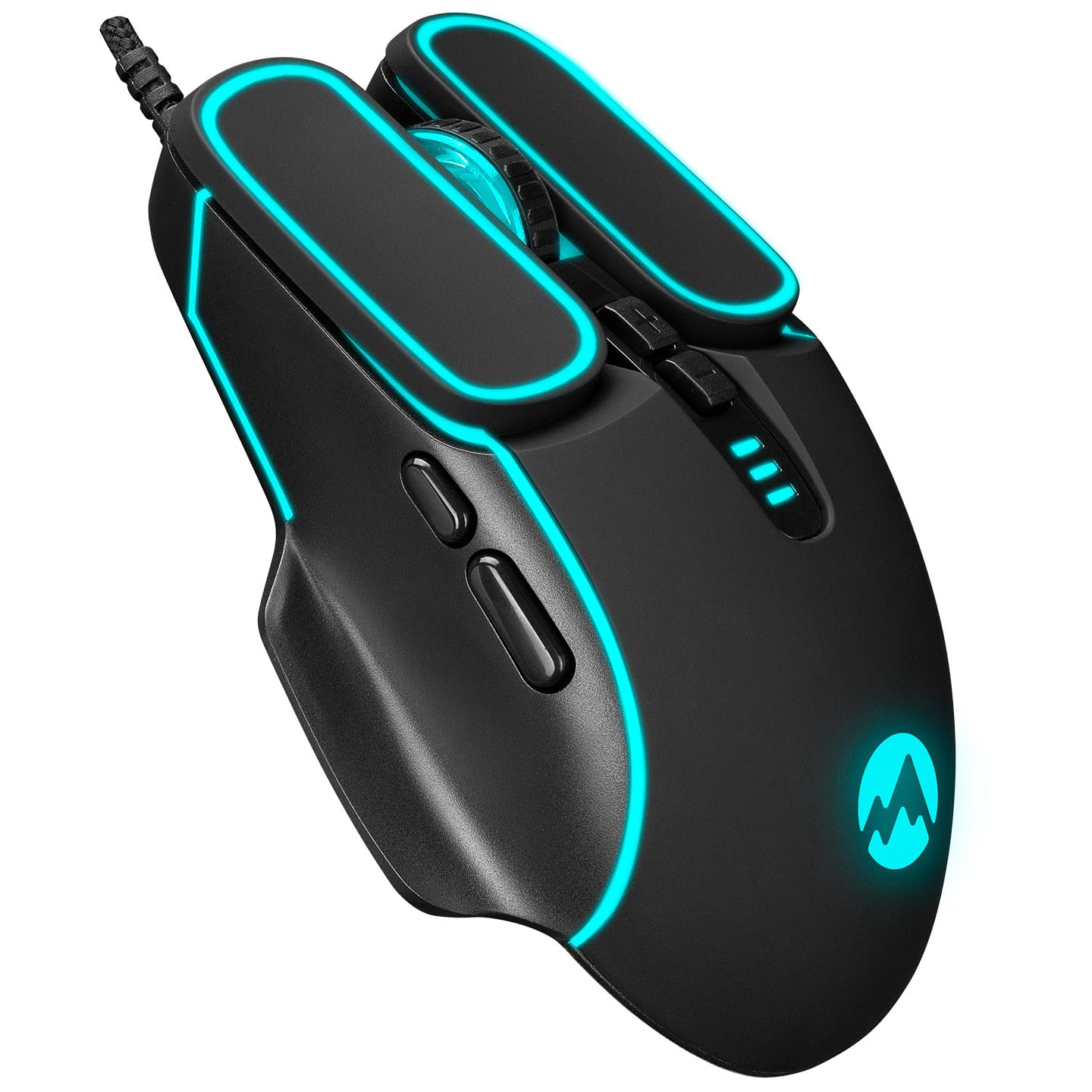 Everest SG-G55 Xfora LED Işıklı Gökkuşağı Aydınlatmalı 7d Makro Tuşlu Siyah 7200 DPI Oyuncu Mouse, Siyah