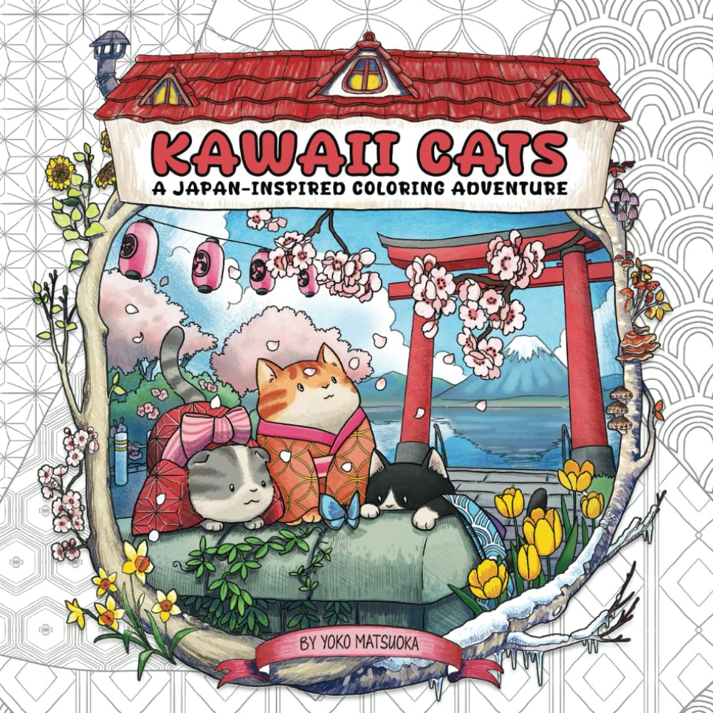 Kawaii Cats: A Japan Inspired Coloring Adventure
