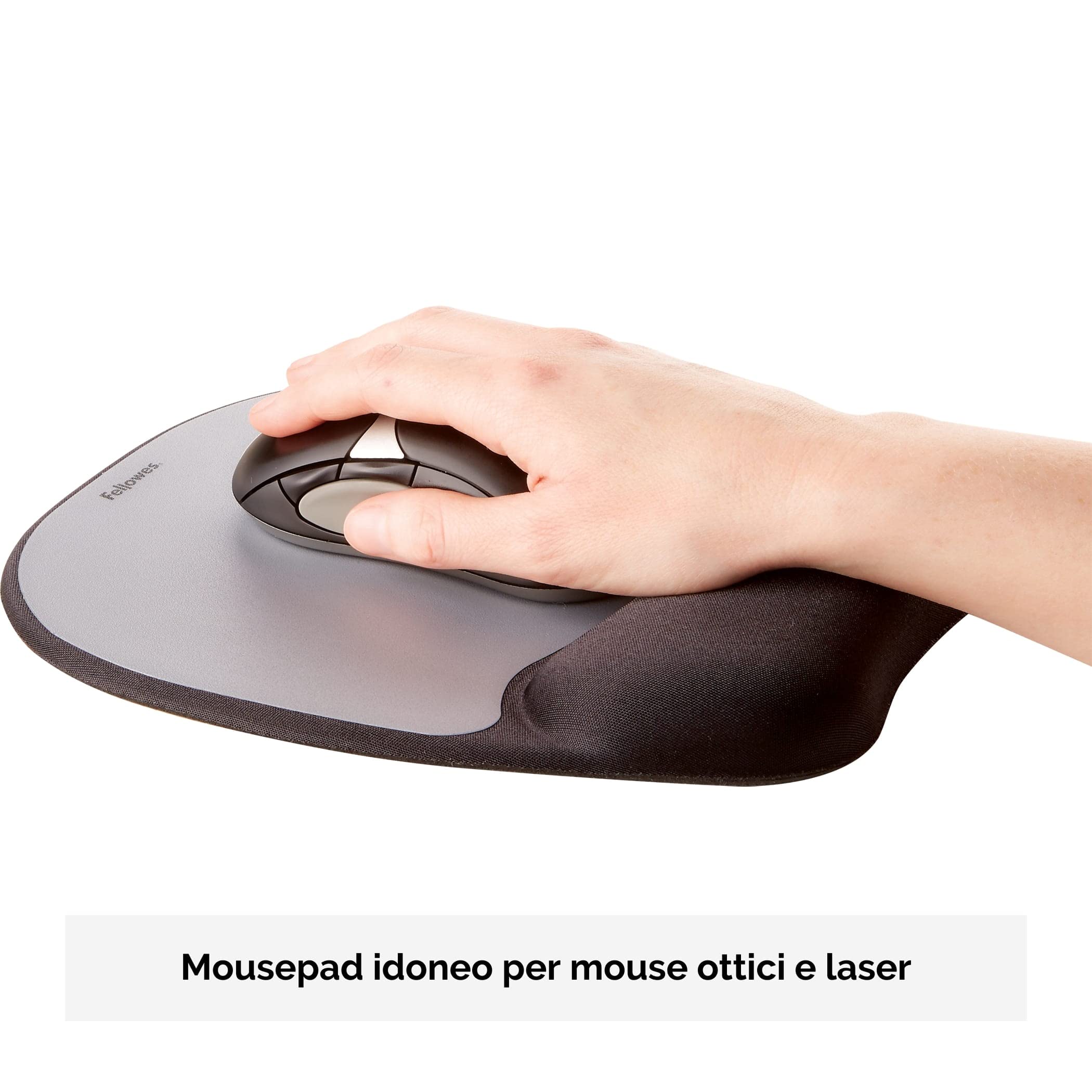Fellowes Tappetino Mouse Memory Foam con Poggiapolsi Grigio