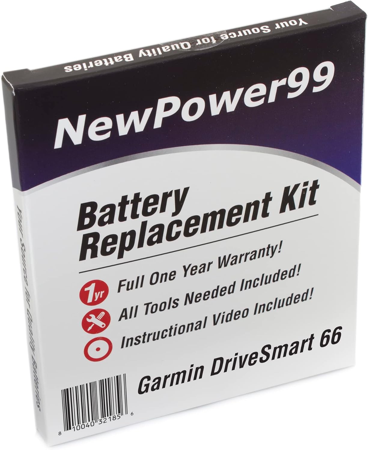 NP99sp Battery Kit for Garmin DriveSmart 66 with Tools, Video Instructions and Battery from NewPower99