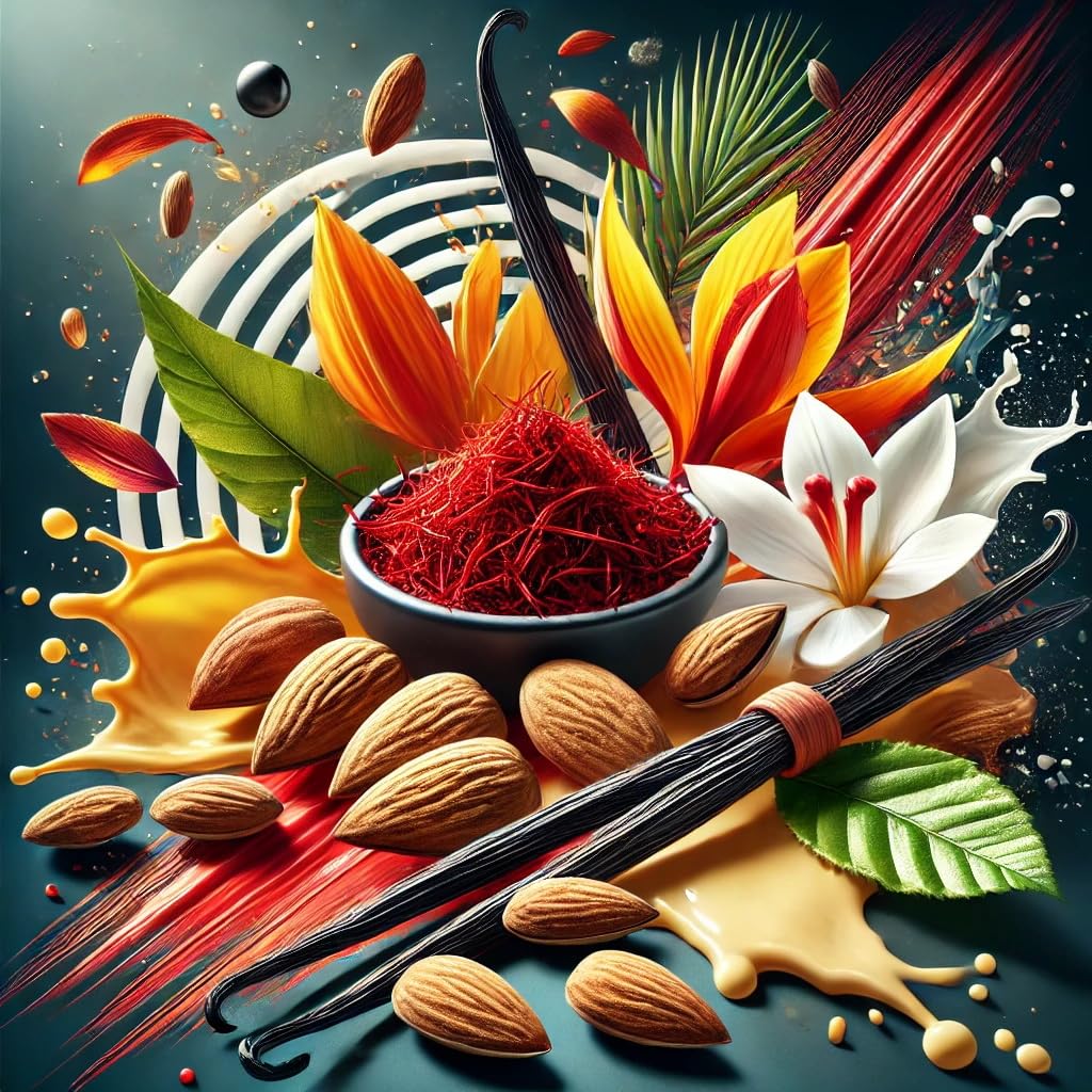 Royal Almond-Saffron Cream - Saffron Almond Vanilla Flavor Concentrate - Vegan - Sasami - 100ml — view 3