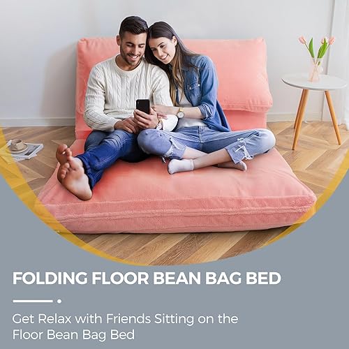 Miniatura 6 de MAXYOYO Puff Bed - Colchón plegable para adultos, extra grueso y largo con funda lavable de piel sintética, sofá cama individual para dormitorio,