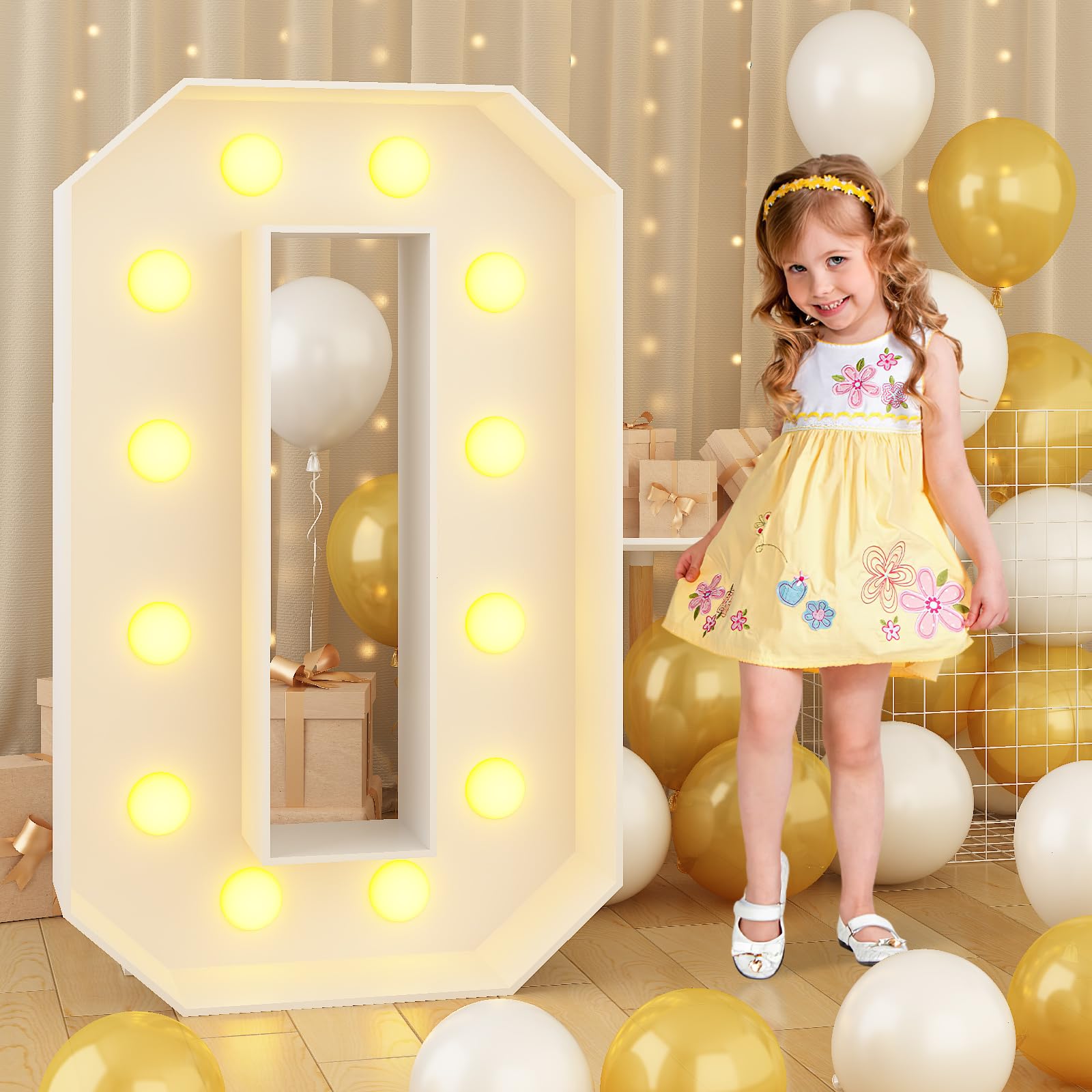 Chiffre 0 lumineux pour une décoration de fête d'anniversaire inoubliable en grand format