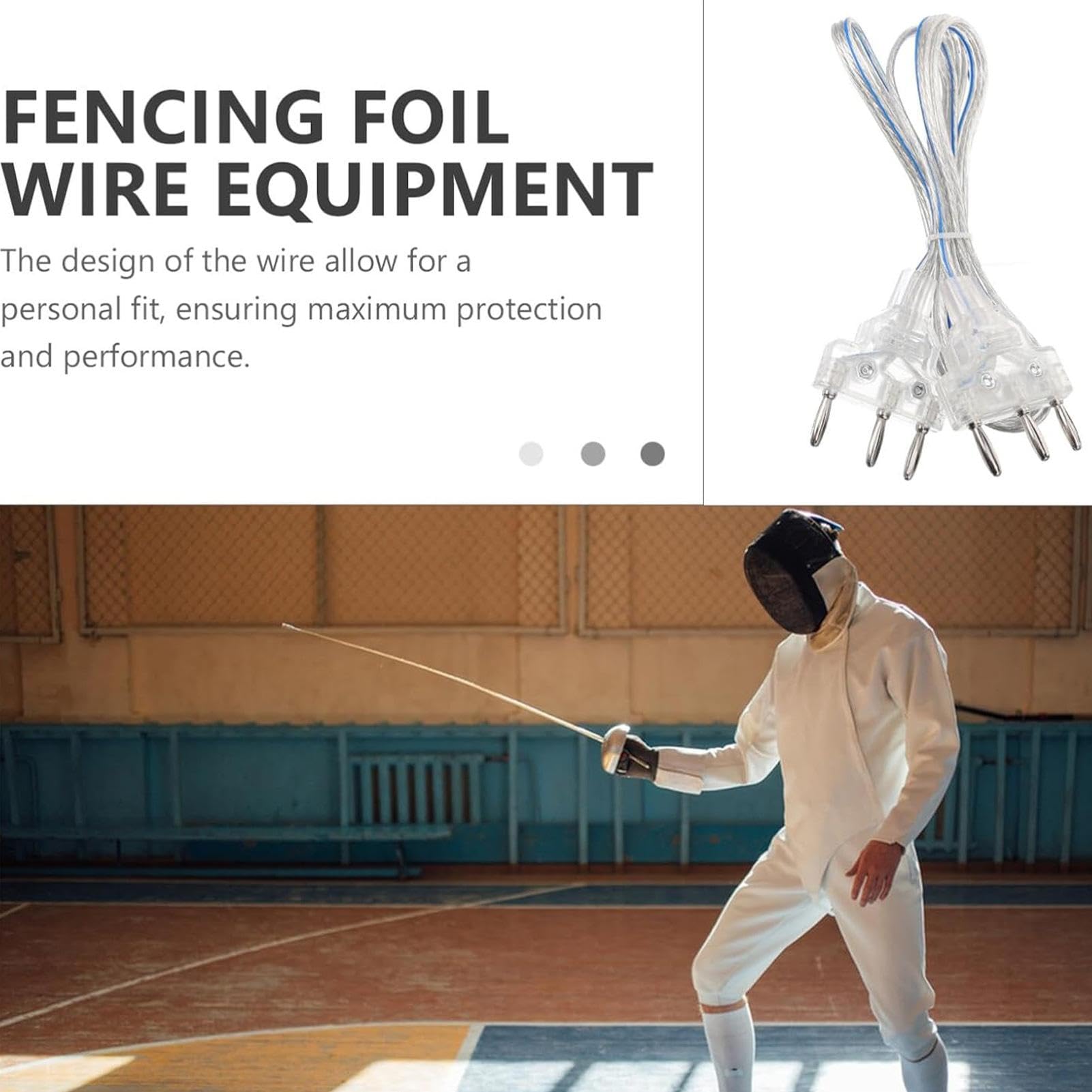 Cordon de main d'escrime, cordon de corps en acier inoxydable léger, accessoires flexibles pour sabre