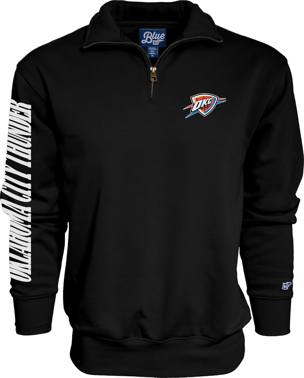 Blue 84 NBA Officially Licensed Quarter Zip Sweatshirt Sleeve Black - Image 3