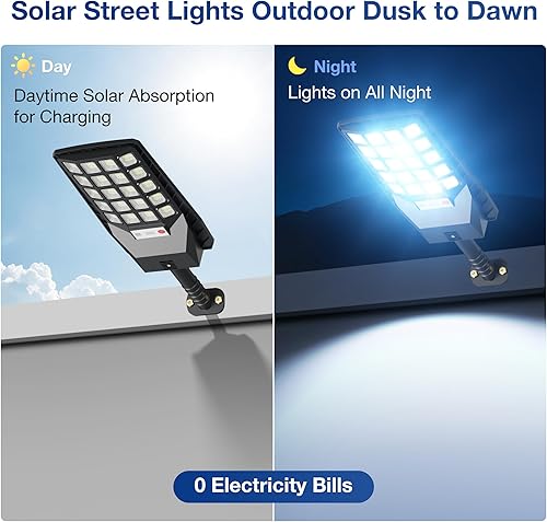 Miniatura 8 de Luces solares para exteriores  Luces solares de 320 gran angular para exteriores IP66 impermeables, 6500 K, luz de inundación del atardecer al