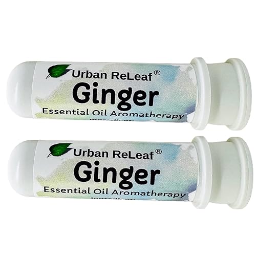 Urban ReLeaf Ginger Essential Oil Aromatherapy Nasal Inhalers, Set of