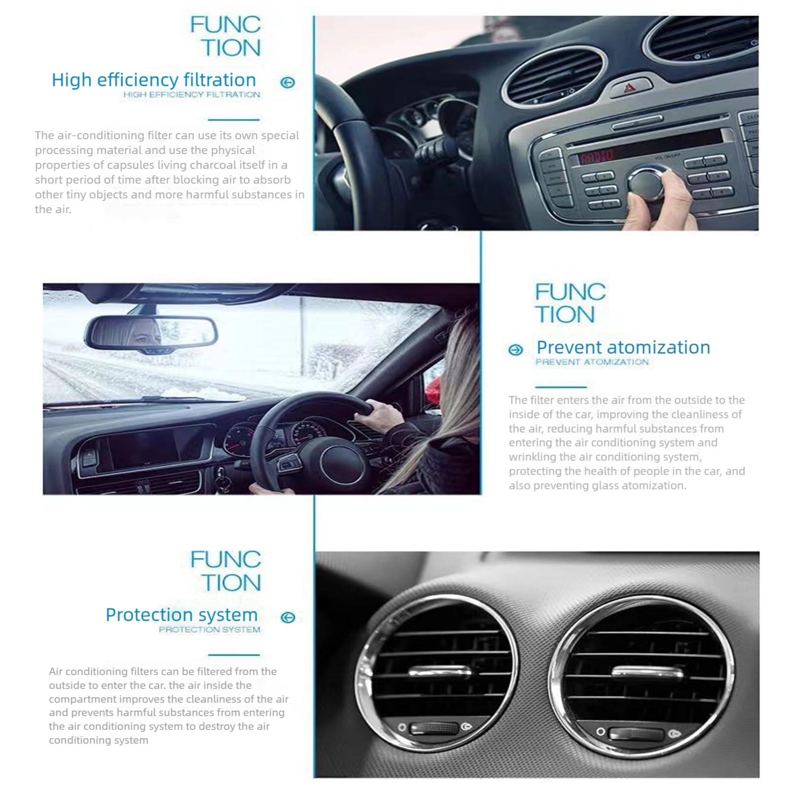 Filtro de Cabina, para Hyundai i30 Ⅲ CW/Station Wagon/Hatchback/Fastback 2024-2025 con carbón Activo Filtro habitáculo Repuestos para Mantenimiento automotriz Fácil Instalar