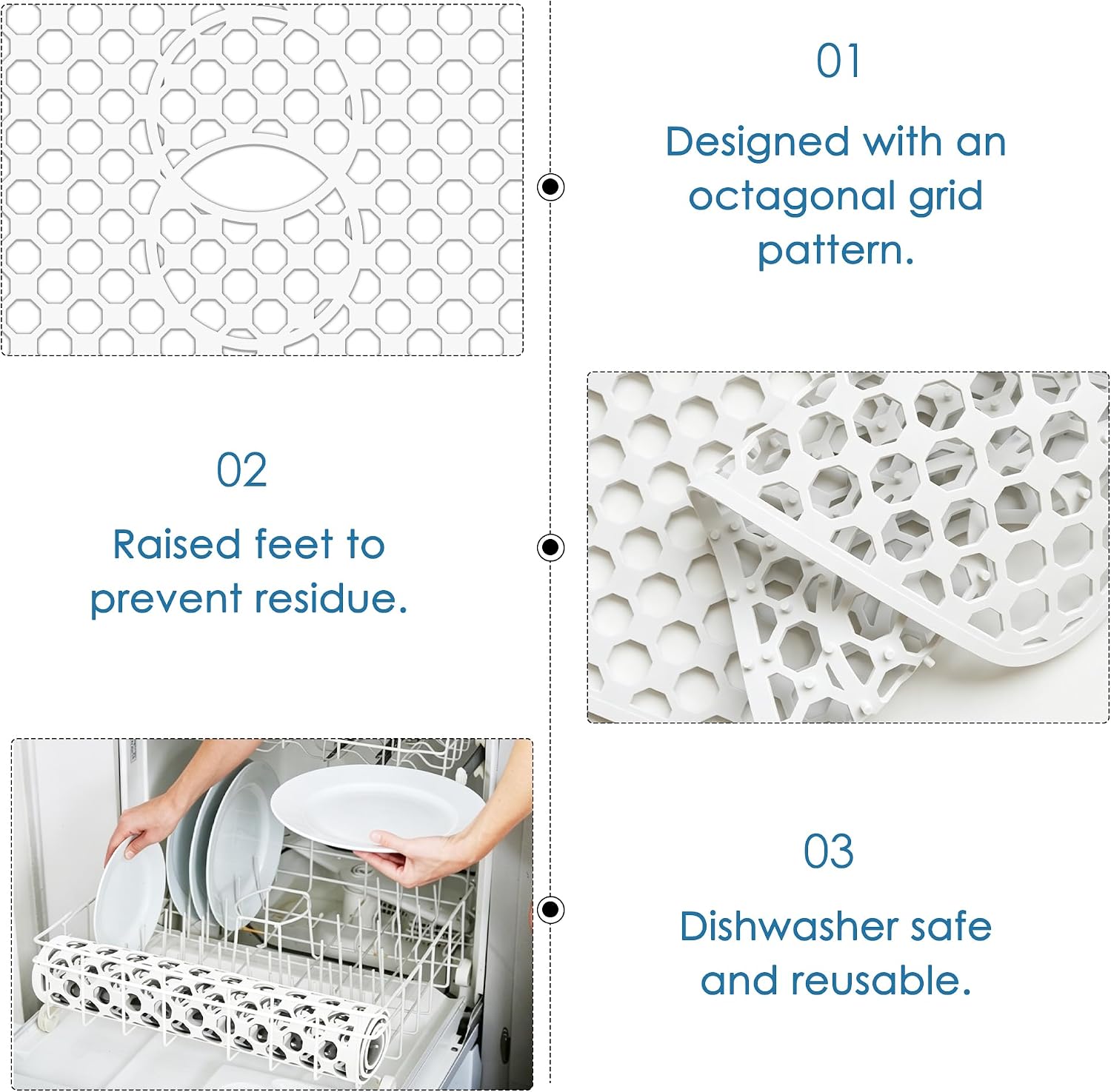 Flytime Silicone Sink Protectors for Kitchen Sink , 26"x 14" Kitchen Grid Accessory, Non-Slip Heat-Resistant Mat for Bottom of Farmhouse Porcelain Stainless Steel
