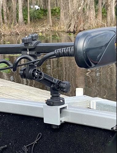 Miniatura 10 de Brocraft Soporte estabilizador de motor de arrastre para sistema de pista de túnel de barco de 45 gradossoporte estabilizador de motor de arrastre