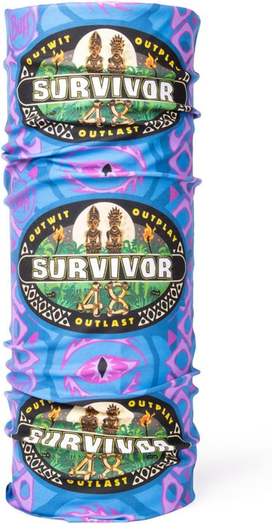 Survivor Season 48 Buff - Blue Merge Tribe Headband & Neck Gaiter, UV Protection, Lightweight & Breathable, One Size, Official Licensed Gear