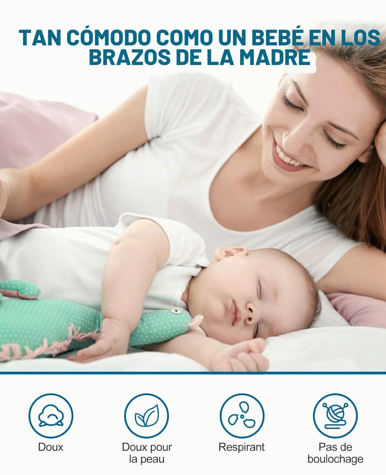 BedStory - Cubrecolchón (140 x 190 cm, grosor de 10 cm, memoria de forma de gel infundido, ergonómico, ventilado, de alta densidad, funda hipoalergénica lavable