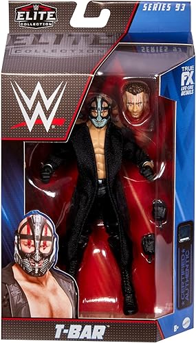 Miniatura 6 de WWE Elite Collection Figura de acción T-Bar de 6 pulgadas coleccionable para fanáticos de la WWE a partir de 8 años