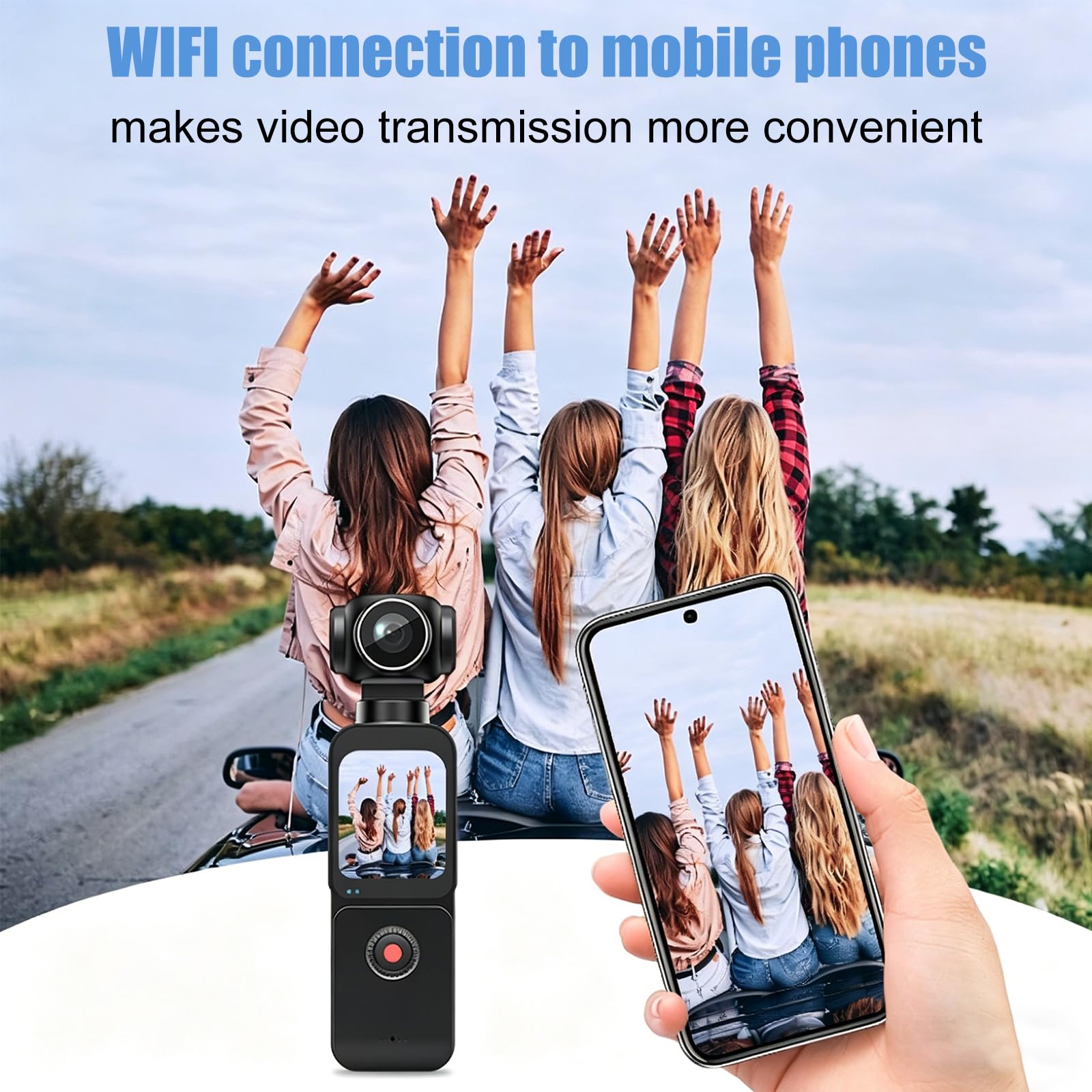 OBEST Sports Camera 4K Mini Vlog Camera, Cámara de acción portátil con rastreo Facial, Pantalla táctil de 1,69 Pulgadas, ELS Anti Shake, Apto para Deportes al Aire Libre, Conducir, Viajar, Vlog
