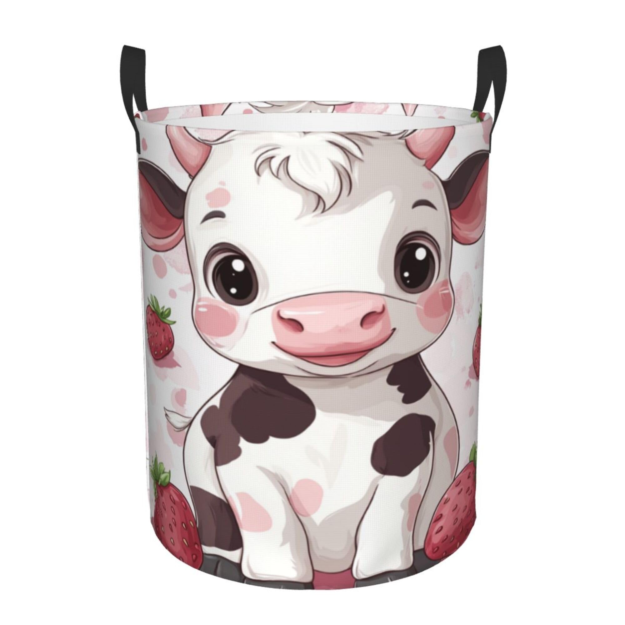 Panier à provisions pliable tissu vache fraises panier de rangement vêtements et jouets M