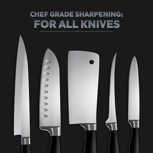 Miniatura 5 de Hugo & Jude BLADE - Afilador de cuchillos rodante, afilado fácil con afilador ergonómico de rueda rodante de diamante, ángulos magnéticos de 15 y 20