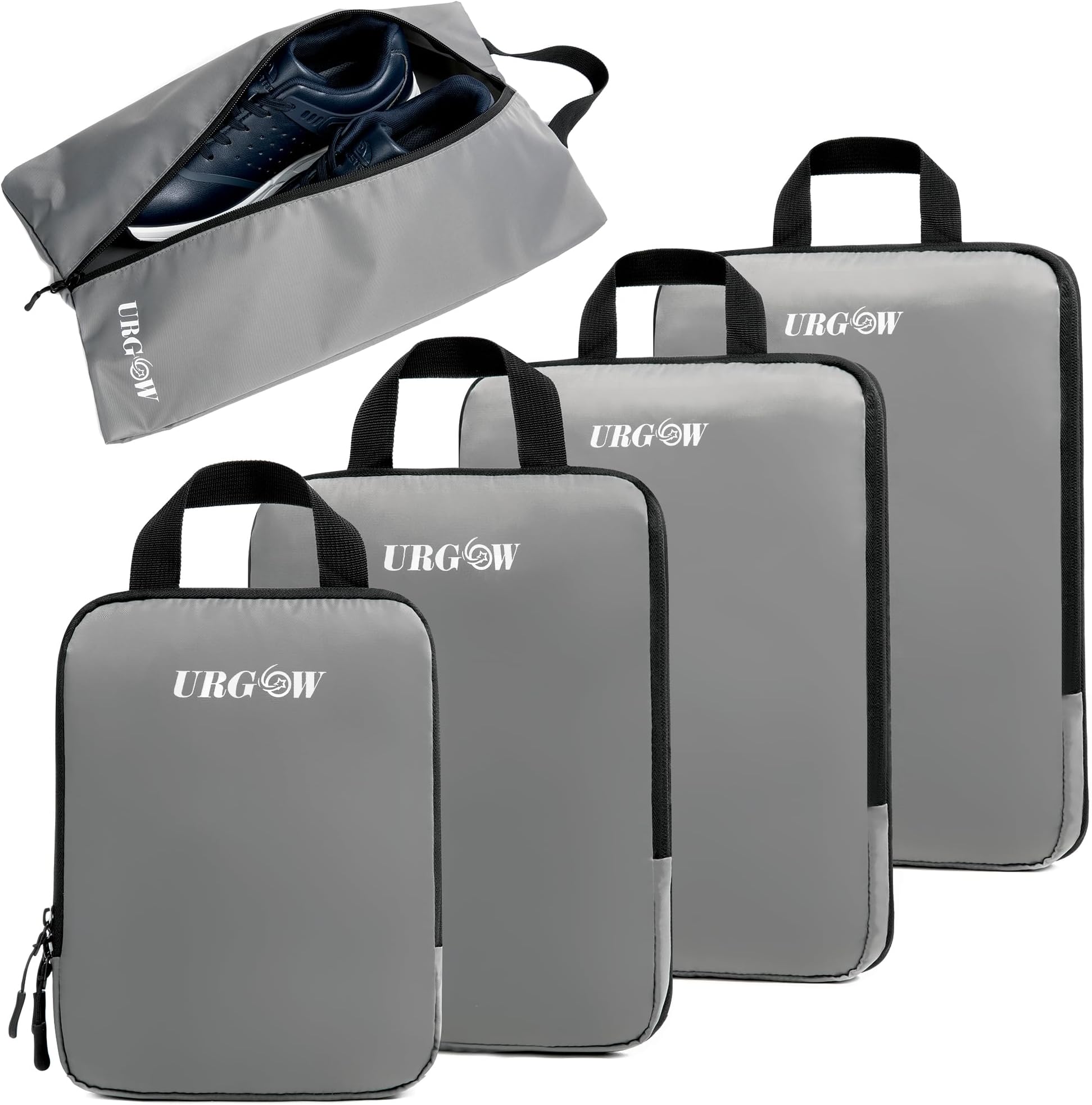 Set De 5 Organisateurs De Valise REETEE - Packing Cubes Compression - Noir - Rangement Voyage
