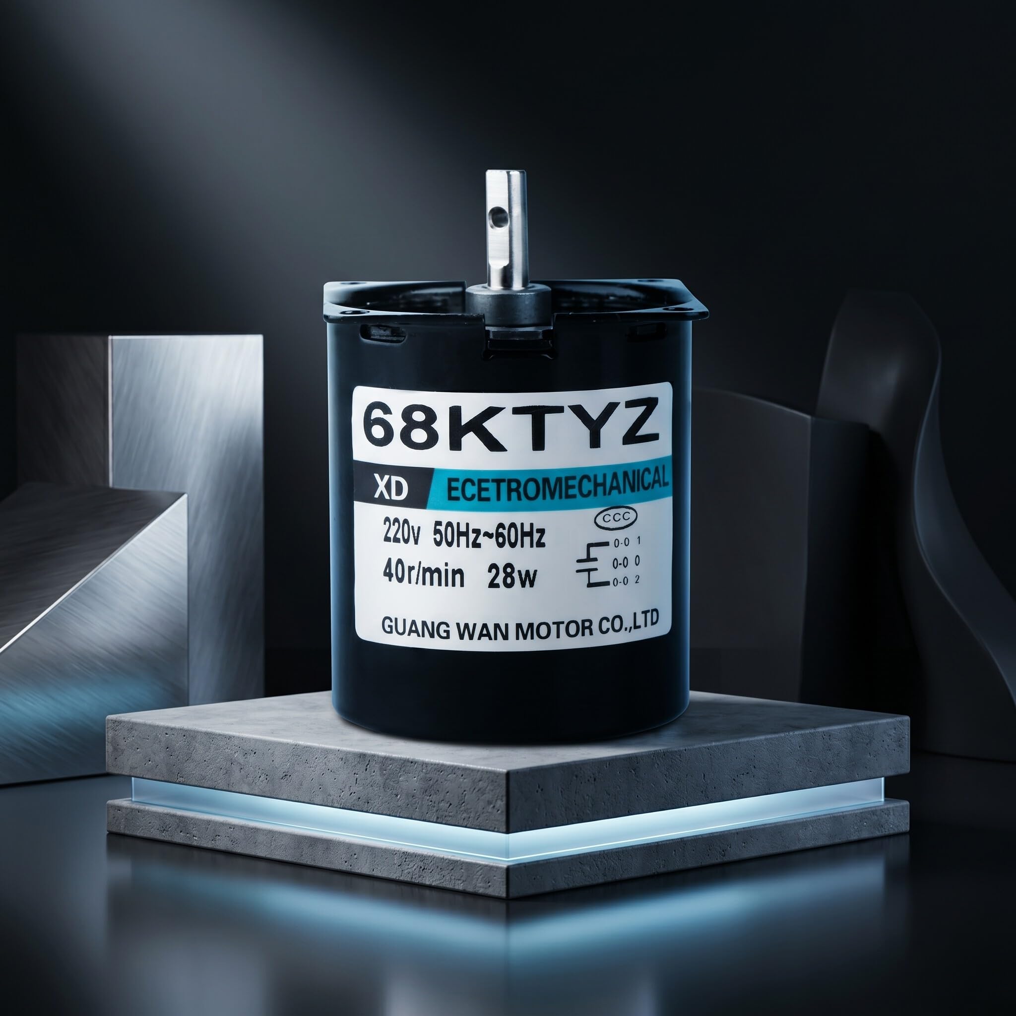 Motore Sincrono 68KTYZ AC 220V 28W Magnete Permanente a Bassa Velocità CW/CCW 5/10/15/40/50/60/80 RPM Coppia Elevata Artiglio-pole per Giradischi Giradischi(40 giri)