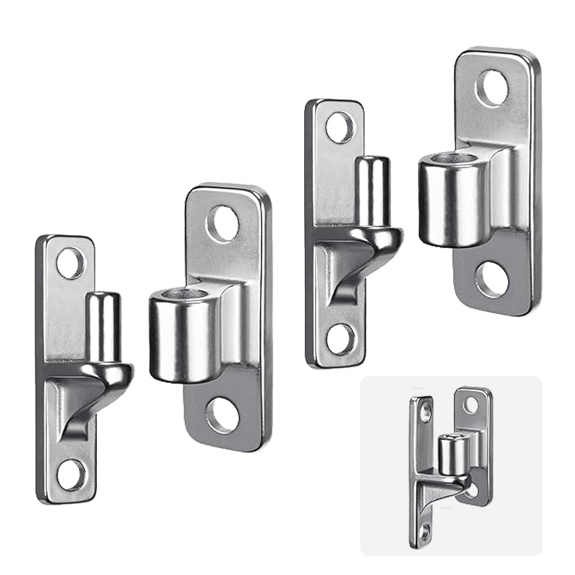 4PCS Wall Mount Gate Hinges for Farm Gates,304 Stainless Steel Gate Hinges, One-Piece Non-Welded Chain Link Fence Components with 5/8'', Capacity up to 620lbs, Gate Hinges for Wooden Fences