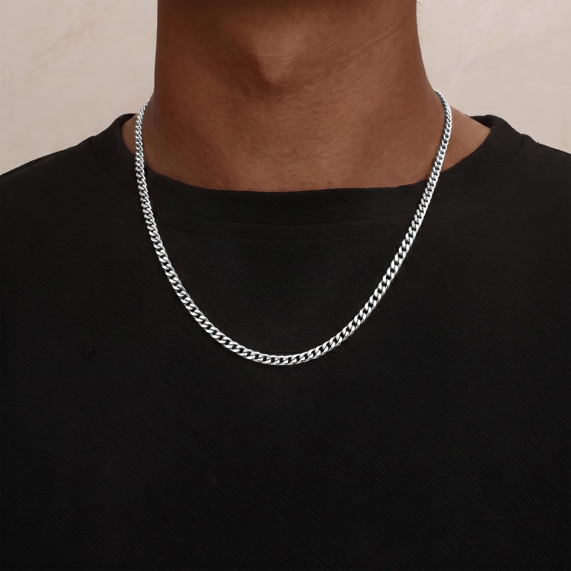 SLOONG Silberkette Herren 925 Silber 7MM Panzerkette Halskette Kette Herren