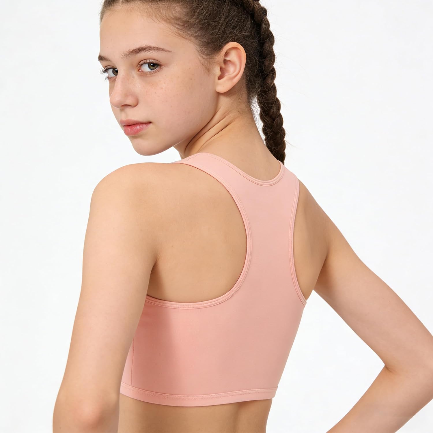 Girls Training Bras, 4-6 Pack Racerback Sports Bra for Teens Age 8-14 Years, Ultra Comfort Soft Everyday Underwear