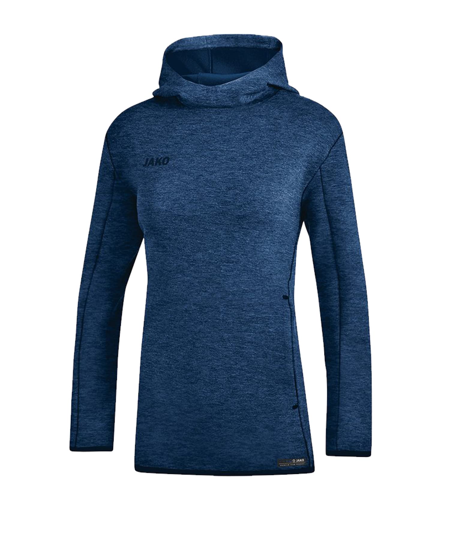 JAKO Women's Premium Basics Kapuzensweatshirt Hooded Sweatshirt, Marine Mottled, 34 (EU)