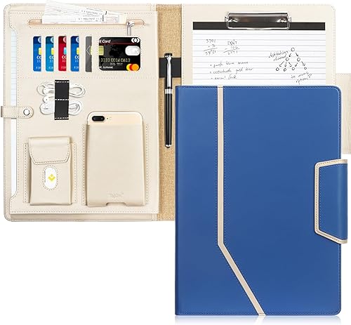 Miniatura 42 de Toplive- Cartera portadocumentos, carpeta para conferencias, organizador de documentos empresariales ejecutivo con tamaño carta/ tamaño A4,