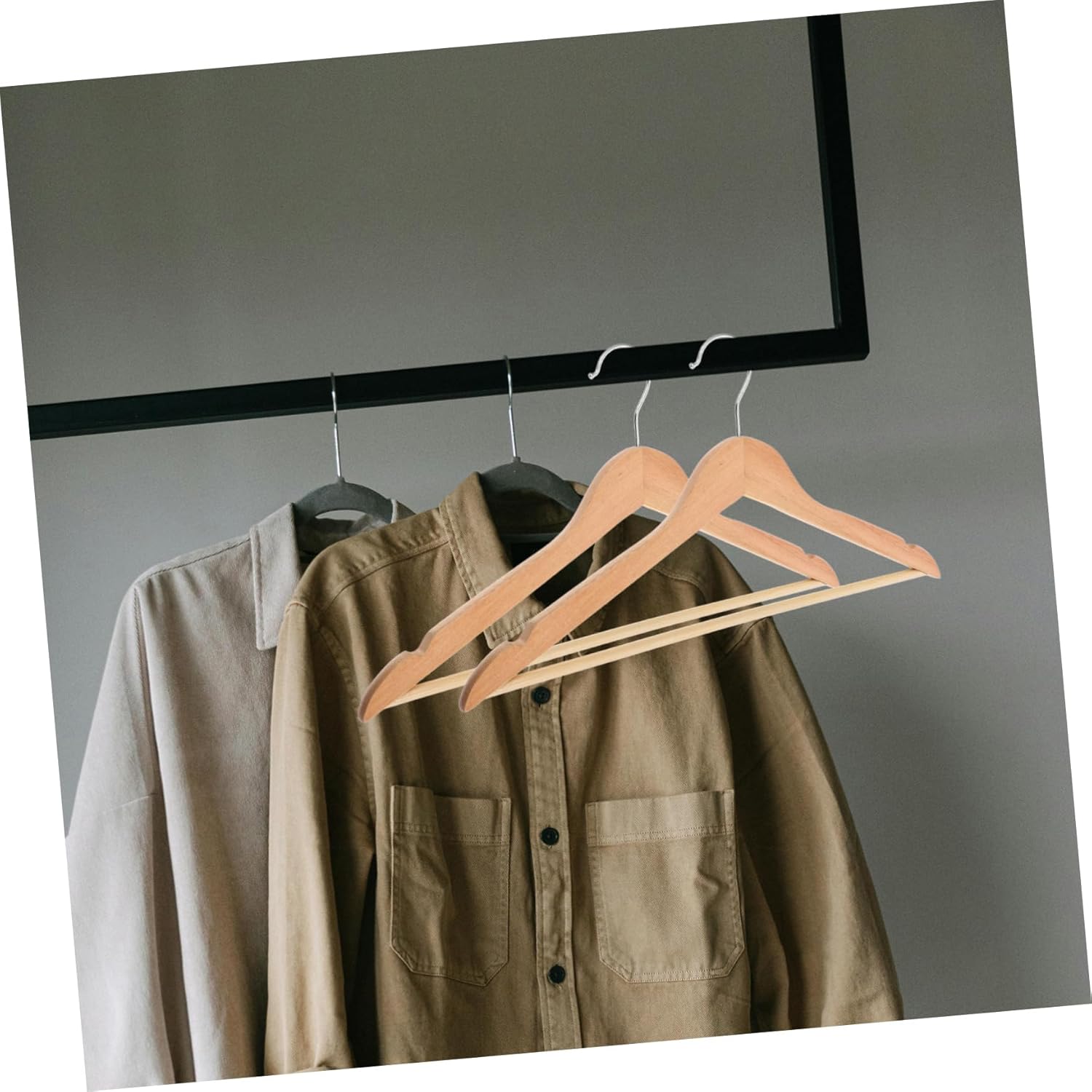 10pcs Simple Wooden Clothes Hangers with Non Slip Grip Nordic Style Coat Hanger for Closet Organization Design for Coats Jackets and Dresses