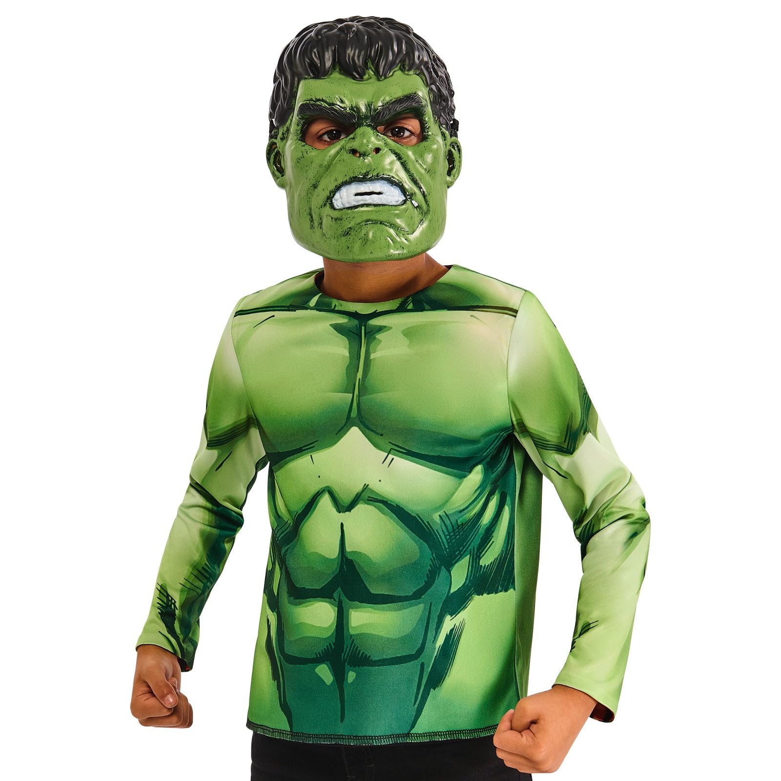 Rubie's Official Marvel Hulk Reversible Top and Masks, Kids Superhero Fancy Dress