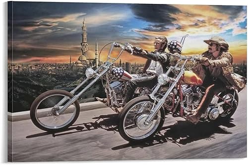 JevLoN Arte de pared para motociclista, David Mann, arte de pared de motocicleta, póster estético, pinturas en lienzo, decoración de pared,