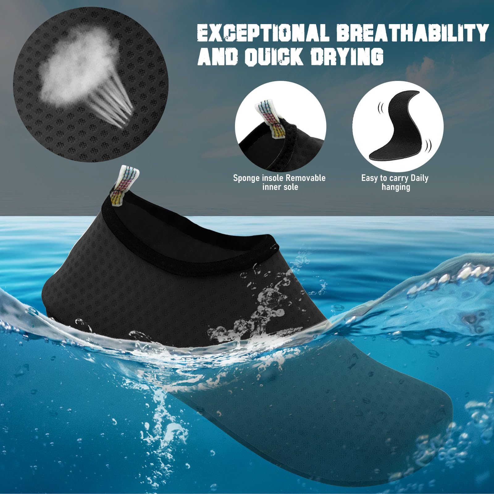 FANWINKJ Scarpe da Nuoto e Yoga, Scarpe da Acqua Traspiranti ed Eleganti per la Spiaggia, Lo Sport, Il Surf e Il Nuoto, Uomini e Donne