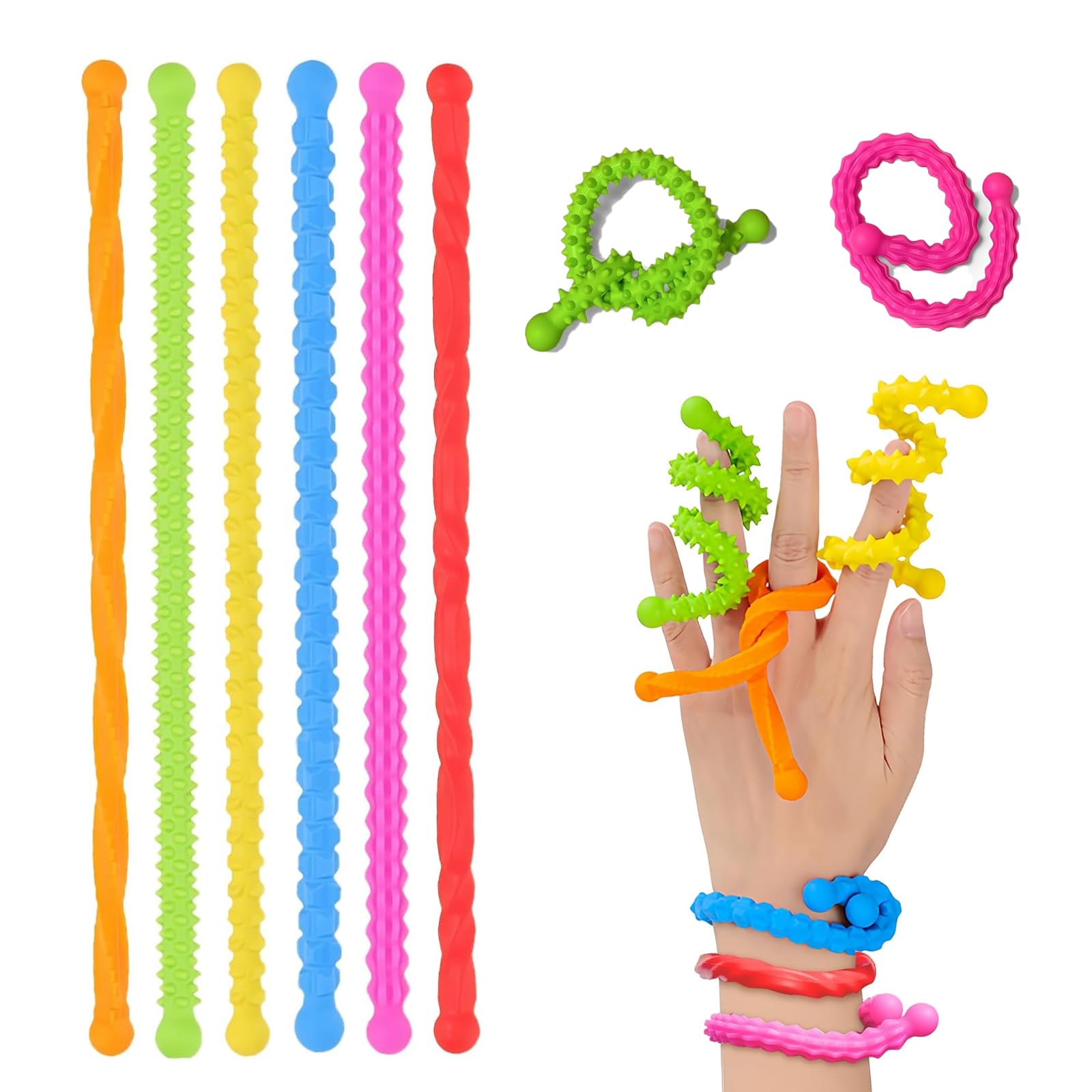 Adult Sensory Fidget Sticks, 6 Pcs Stress Relief Fidget Toys