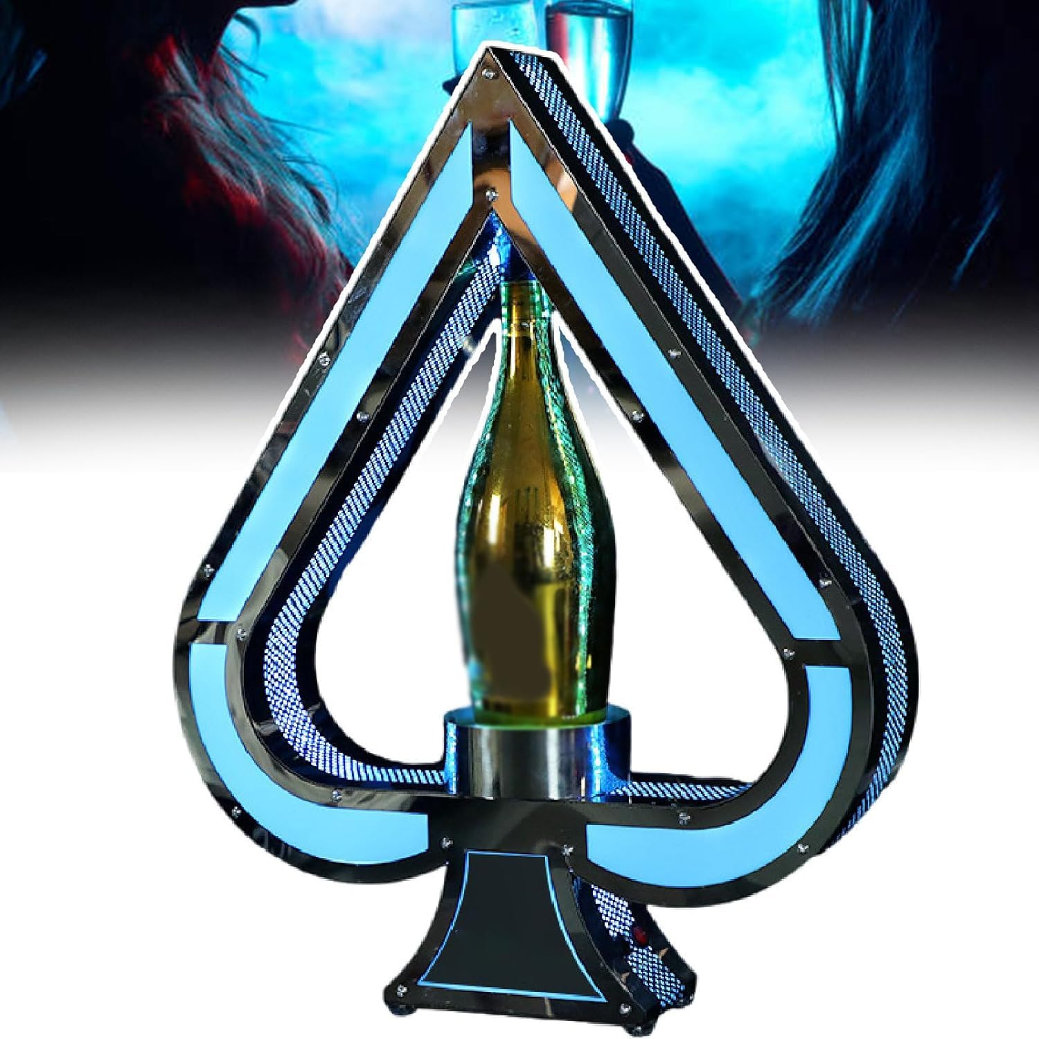 Eoweiot Led Lighted Liquor Bottle Display Shelf With Remote - Ace Of Spades Champagne Presenter,8-15 Hours Illumination For Hotel/Nightclub