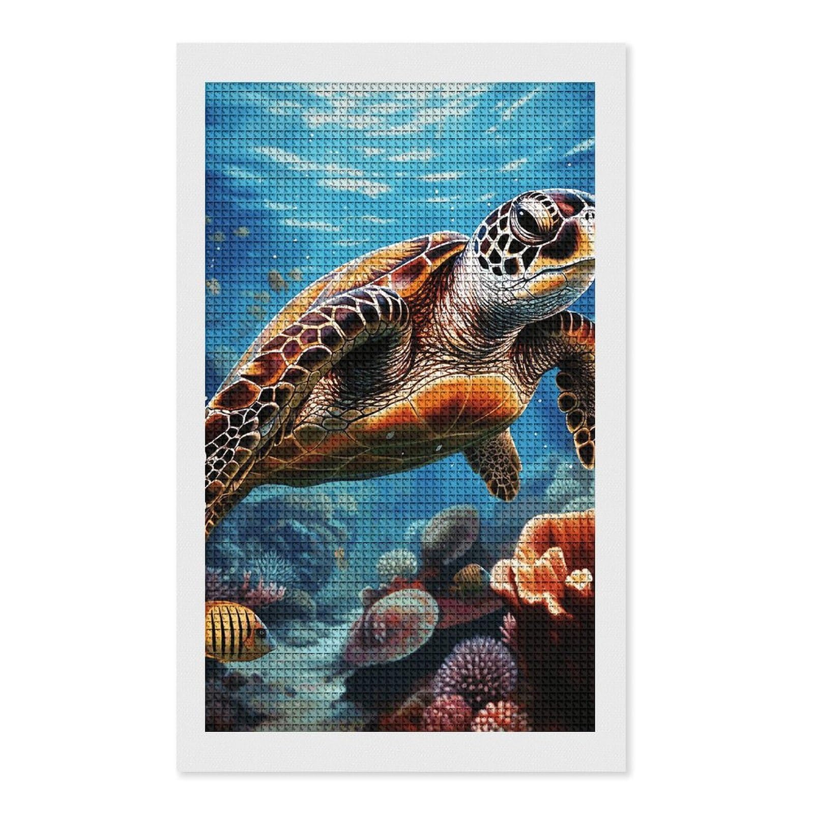 Sea Turtles Diamond Painting Diamond Art Kits for Adults, DIY 5D Diamonds Painting Kits for Beginner, Round Full Drill Diamond Dots Painting, 12"x20" Diamonds Pictures Gem Art and Crafts Wall Decor