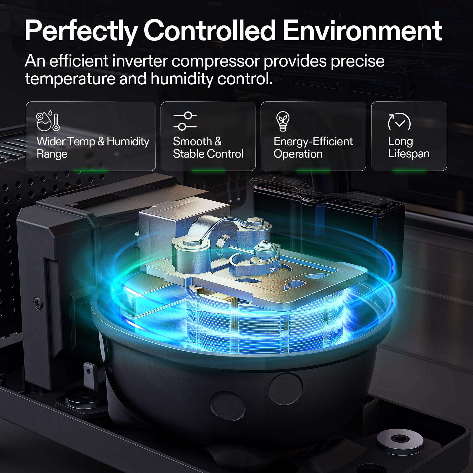 VIVOSUN Smart Post-Harvest Box, armario seco automático con control de temperatura y humedad, caja de almacenamiento con control de aplicación, programas individuales