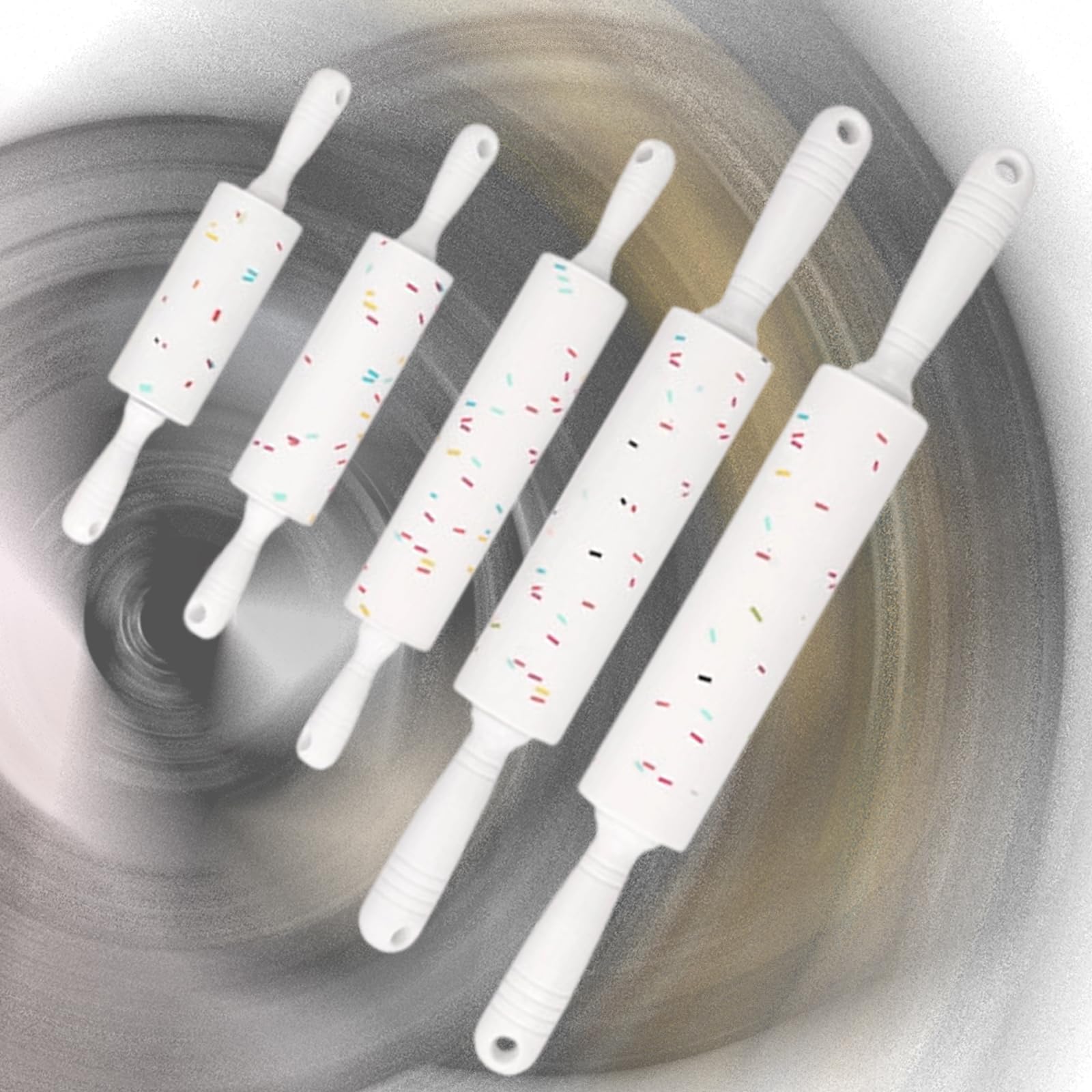 Rodillo de silicona compacto moteado de 5 piezas de fácil limpieza con superficie antiadherente rodillo profesional antiadherente rodillo antiadherente para hornear