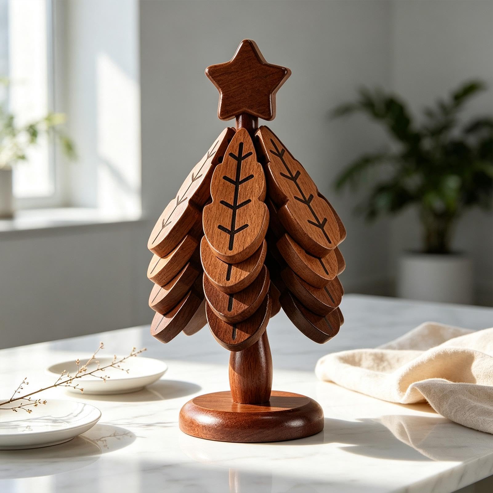Dessous de plat en bois résistant à la chaleur