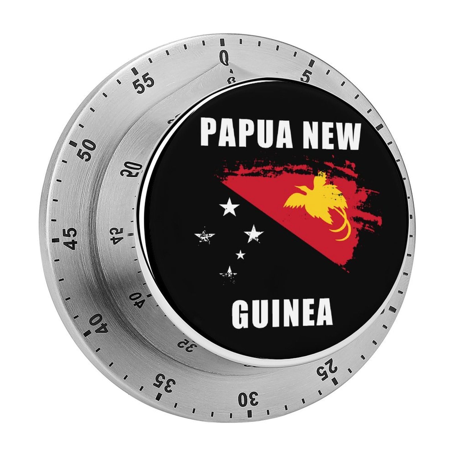 Papua New Guinea Flag Magnetic Timer for Kitchen Cooking Productivity Stainless Steel Timers with Alarm