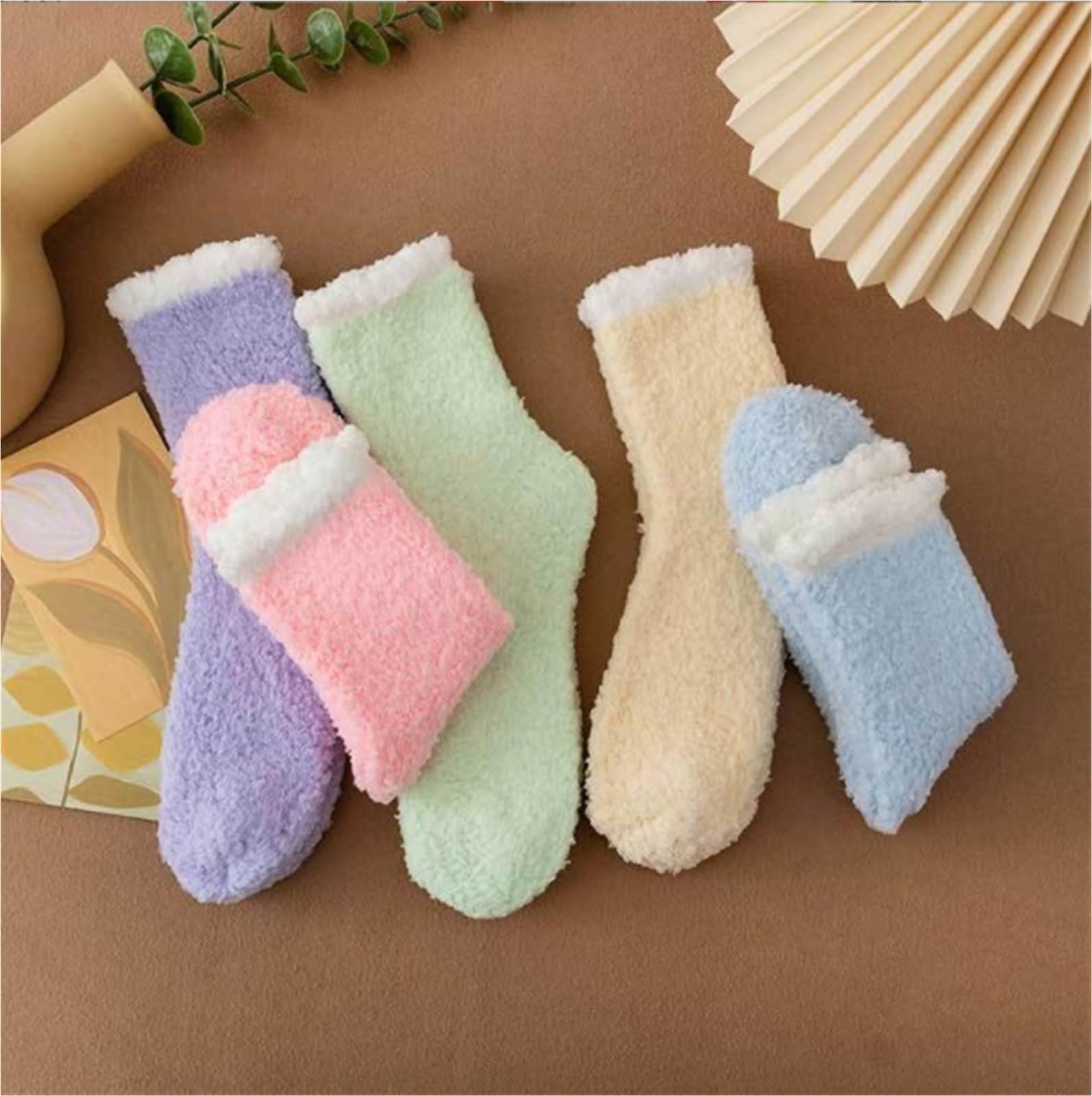 Calcetines de algodón, Calcetines térmicos Multicolor for Hombre y Mujer, Paquete de 2