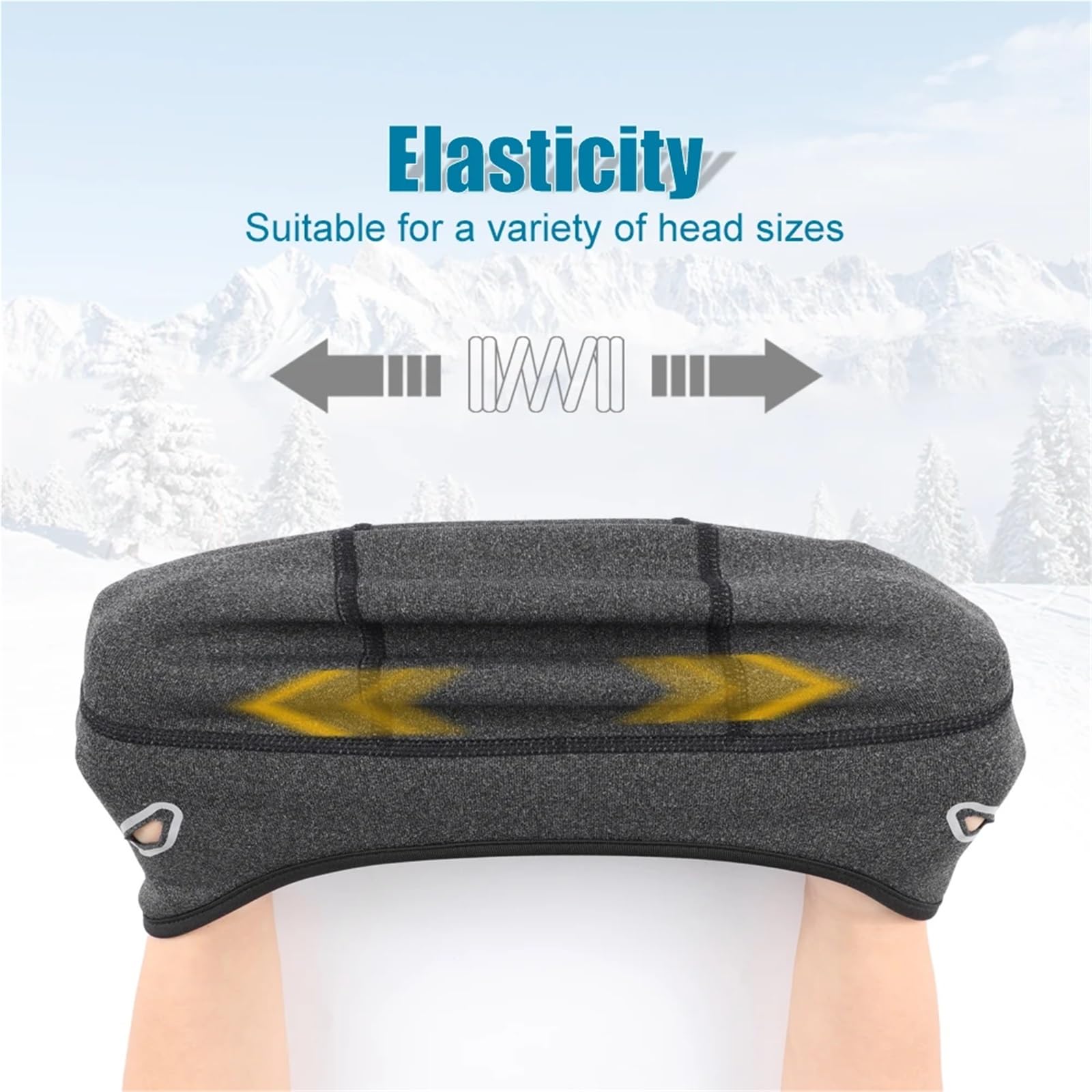 2 pièces Casquette de Cyclisme d'hiver Coupe-Vent Thermique Ski Snowboard Casquettes Course randonnée équitation vélo Motard Casque Doublure Bonnets Chapeaux Hommes Femmes pour Vélo(Dark Gray)