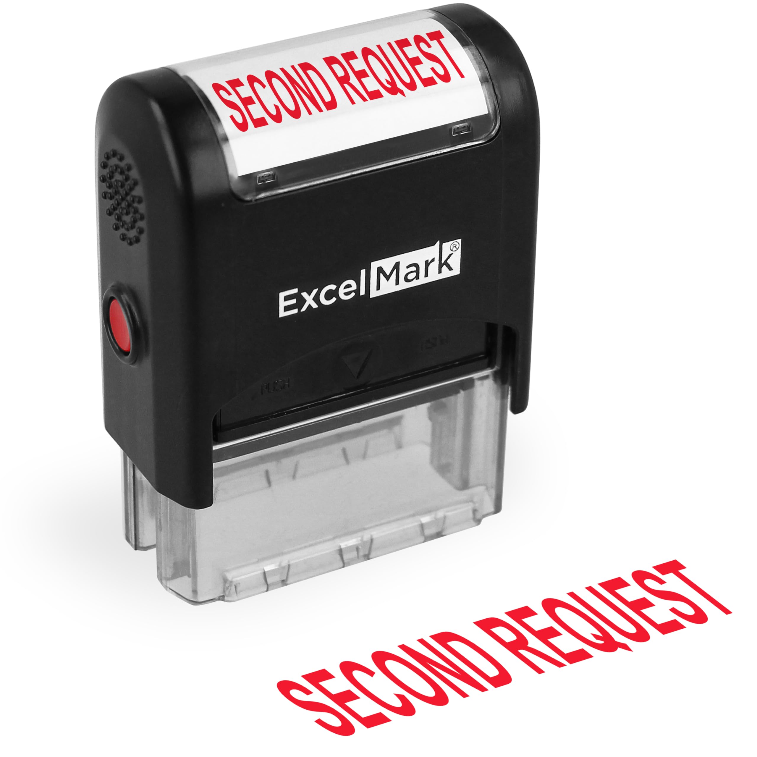 ExcelMark Second Request Self Inking Rubber Stamp - Red Ink