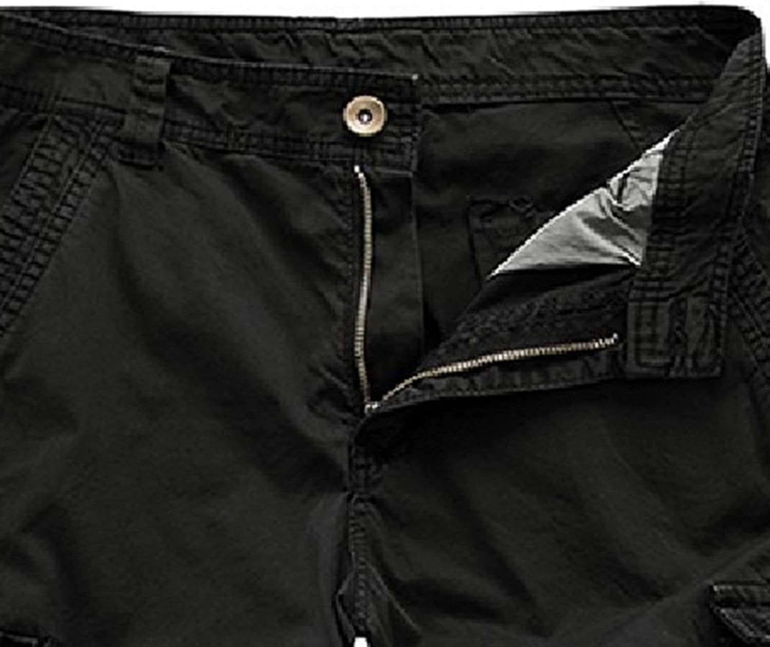 Men's 2 Pack Multi-Pockets Military Shorts Casual Loose Fit Twill Cargo Shorts Relaxed Classic Zipper Outdoor Short