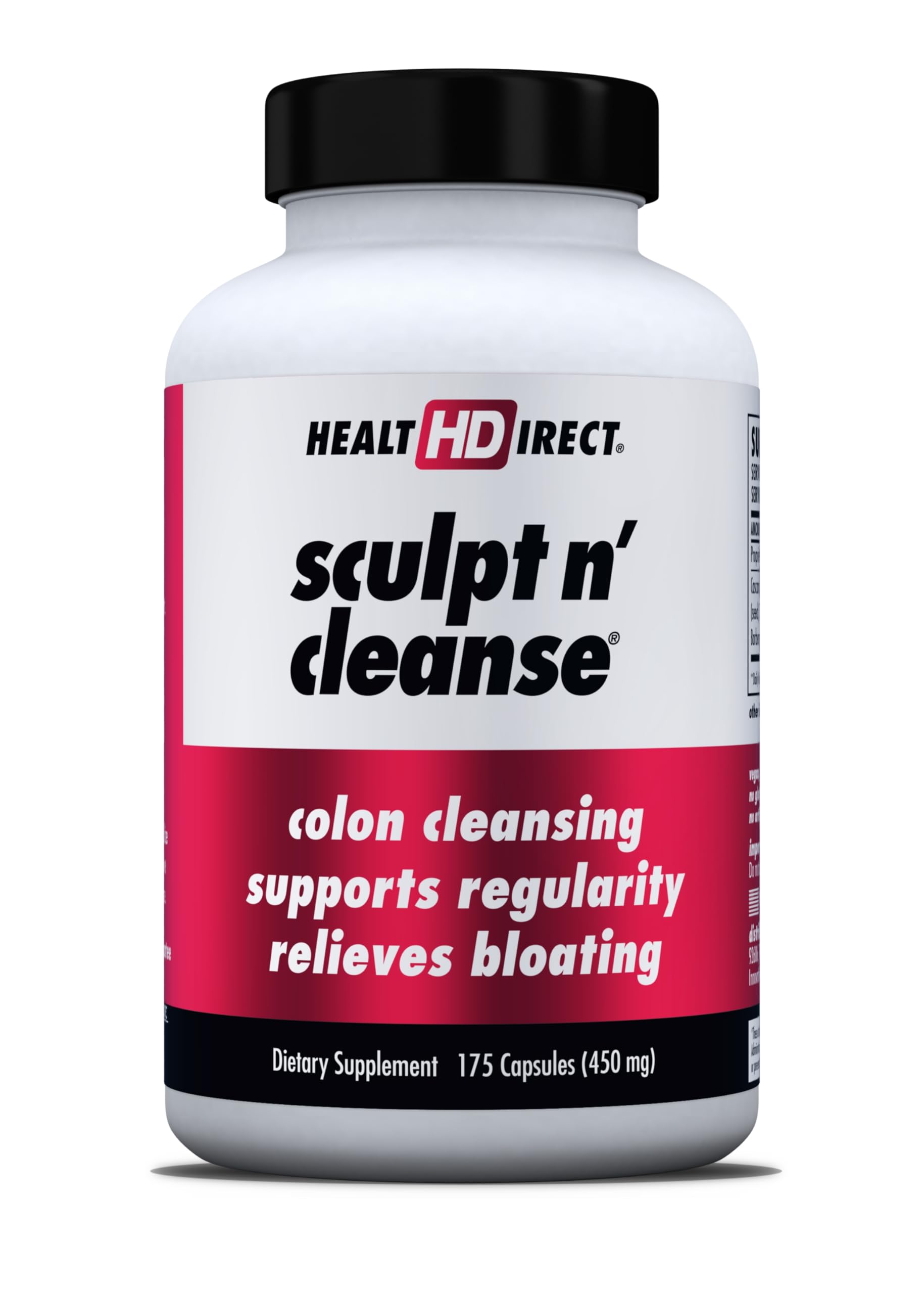 Sculpt n' Cleanse - Herbal Colon Cleanse for Digestive Health & Regularity - Natural Detox & Gut Flush Supplement - 175 Veggie Capsules