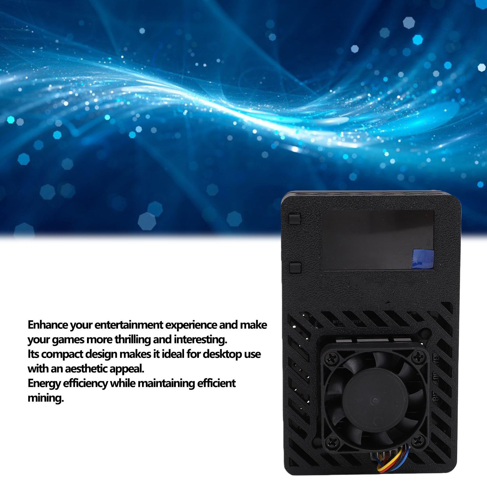 Maszyna do Wydobywania Bitcoinów Koparka Wi-Fi 500 G/s z Wyświetlaczem 1,26 Cala, Port USB C o Niskim Poborze Mocy 13 W/TH, Cichy Wentylator Chłodzący, Koparka Kryptowalut Typu (wtyczka UE)