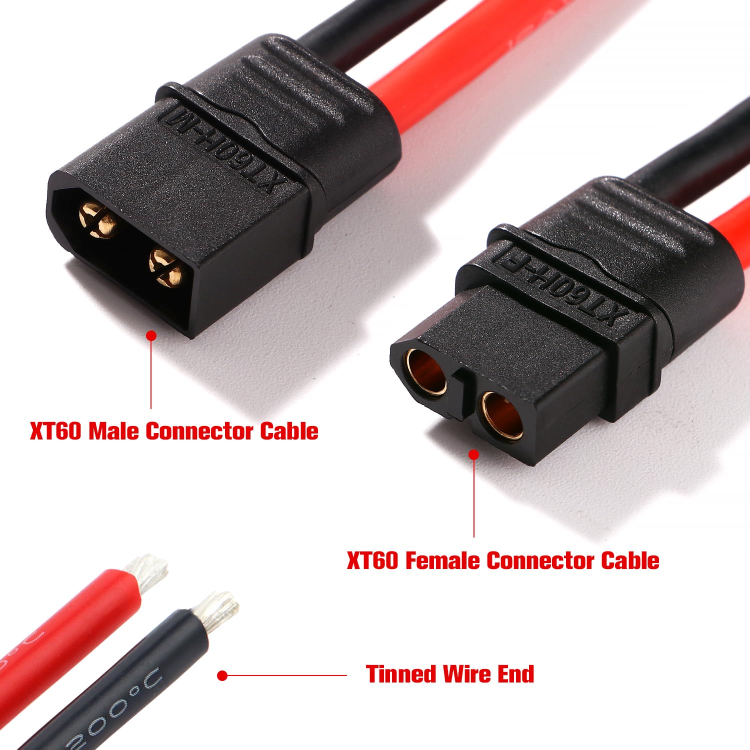 12 Paar XT60H Stecker Mit Mantel - Vergoldet, Bis 60A, Für Drohnen, Modellbau