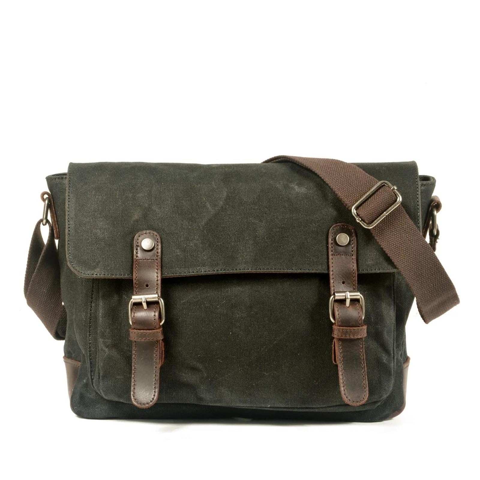 Motorradtasche Umhängetasche Im Motorrad-Stil, Europäischer Vintage-Stil, Canvas-Schultertaschen, Gewachste Canvas-Umhängetasche Für Den Außenbereich Motorradhelmtasche Aufbewahrungstaschen(Black)