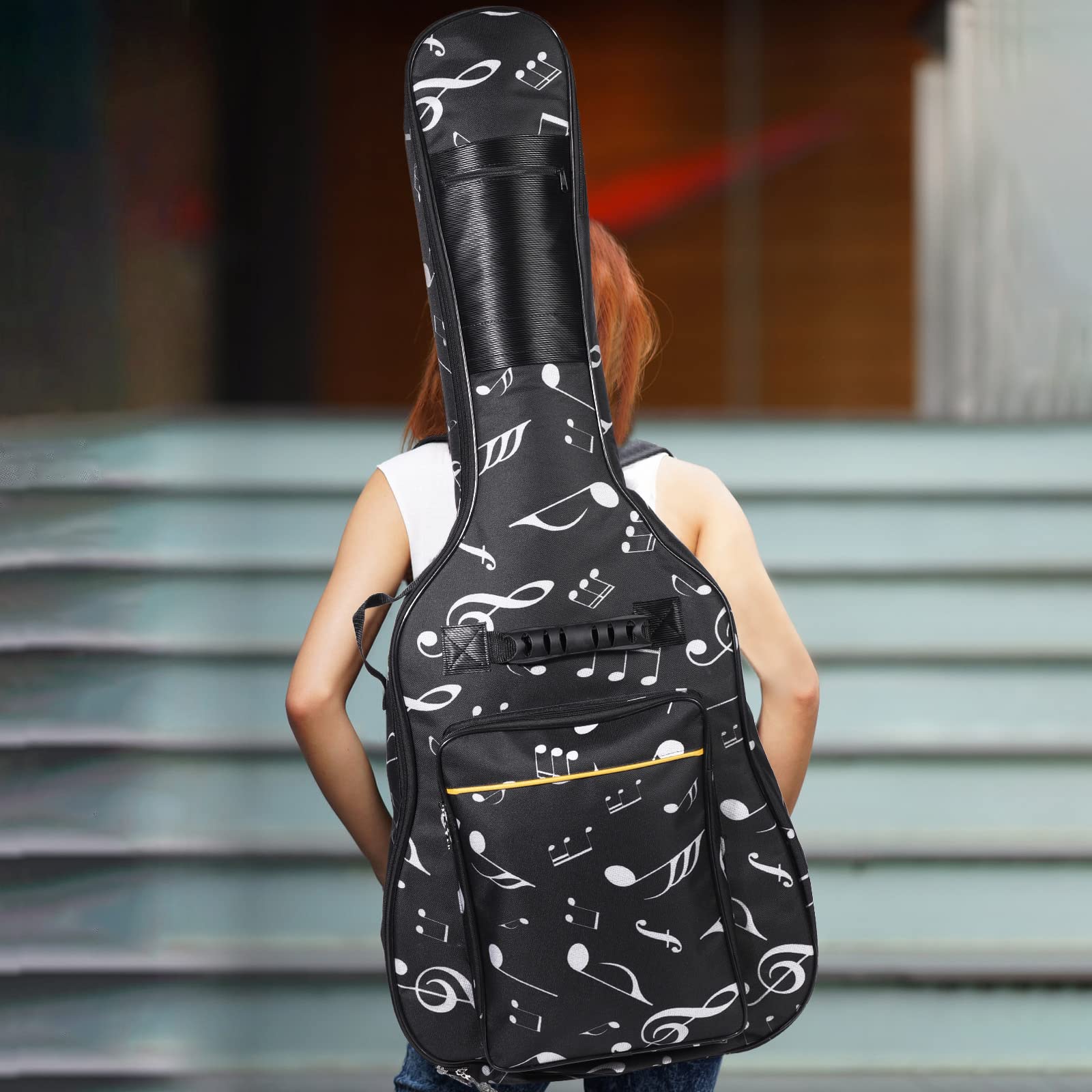 ele ELEOPTION Resistente al Agua Oxford Bolsa de Guitarra 39/40/41 Inch Caso Musical Patrón Nylon Gig Bag para Guitarra Eléctrica Bolsa de Transporte Acolchada para Guitarra acústica y clásica