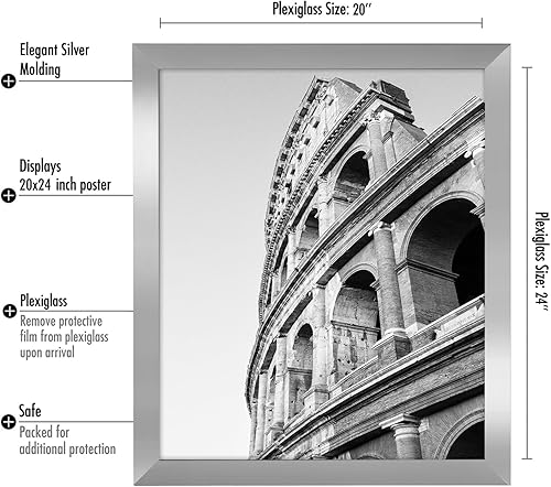 Vista 692 de Americanflat - Marco para póster de 71 x 74 cm con plexiglás pulido, portarretratos negro de madera industrializada, Epic Collection, marco ancho
